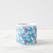 Pink and White Unicorn Graphic Espresso Cup (Front)