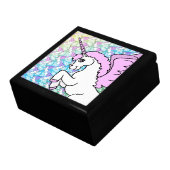 Pink and White Unicorn Graphic Jewelry Box (Side)