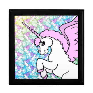Pink and White Unicorn Graphic Jewelry Box