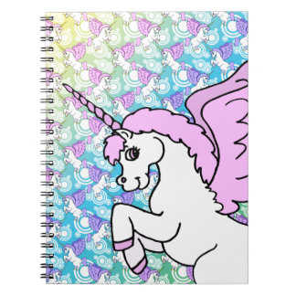 Pink and White Unicorn Graphic Notebook