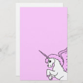 Pink and White Unicorn Graphic Stationery (Front/Back)