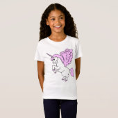 Pink and White Unicorn Graphic T-Shirt (Front Full)