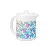 Pink and White Unicorn Graphic Teapot (Left)