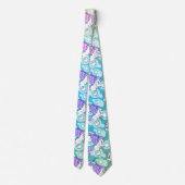 Pink and White Unicorn Pattern Design Tie (Back)