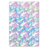 Pink and White Unicorn Pattern Design Tissue Paper (Vertical)