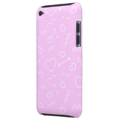 Pink and White Valentines Love Heart and Arrow iPod Touch Cover