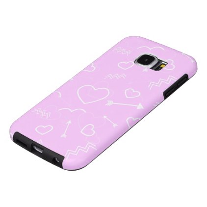 Pink and White Valentines Love Heart and Arrow Samsung Galaxy S6 Case