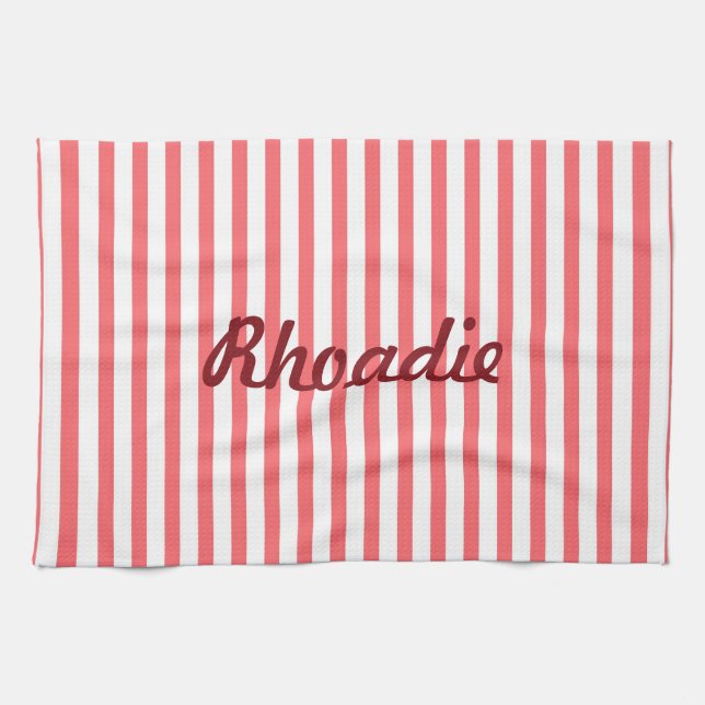 Pink and white vertical kitchen towel (Horizontal)