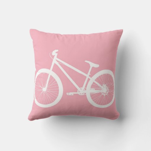 Pink and White Vintage Bicycle Pillow Zazzle