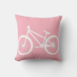 Pink And White Vintage Bicycle Pillow at Zazzle