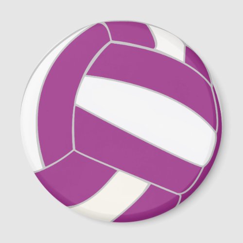 Pink and White Volleyball Magnet