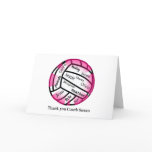 Pink and White Volleyball Thank You Coach Card Pink and White Volleyball Thank You Coach Card
