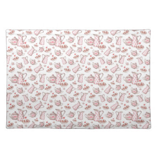 Pink and White Watercolor Bakery Desserts Cloth Placemat
