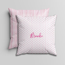 Pink and White Watercolor Stripes Hearts & Rainbow