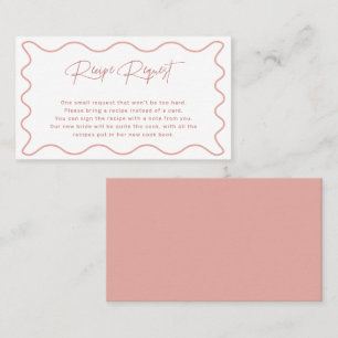 Pink and White Wavy Border Recipe Request Card