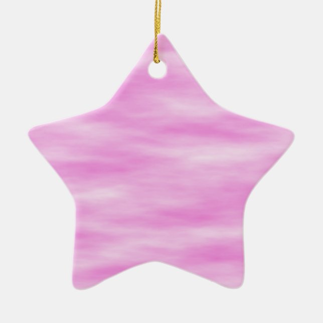 Pink and White Wavy Pattern. Ceramic Ornament (Front)