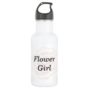Pink and White Wedding Rose Water Bottle