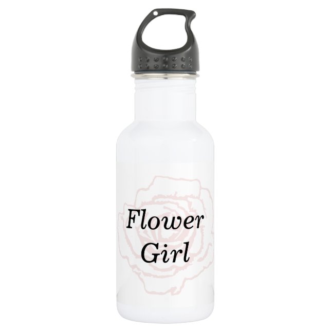 Pink and White Wedding Rose Water Bottle (Front)