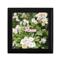 Pink and White Wild Roses on Green Custom Name