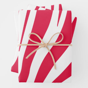 Pink and white Zebra pattern Wrapping Paper Sheets