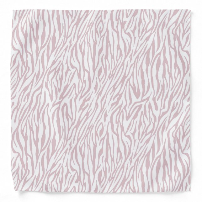 Pink and White Zebra Print Bandana (Front)