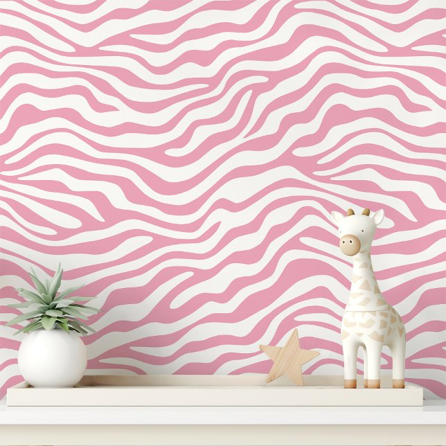 Pink and White Zebra Stripe Wallpaper (Creator Uploaded)