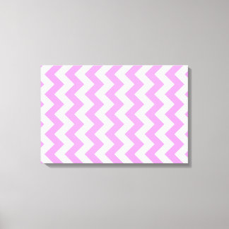 Pink and White Zigzag Canvas Print
