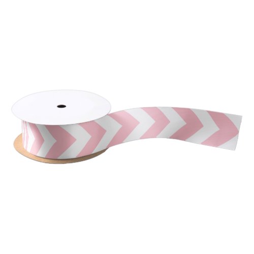 Pink and White Zigzag Chevron Pattern Satin Ribbon
