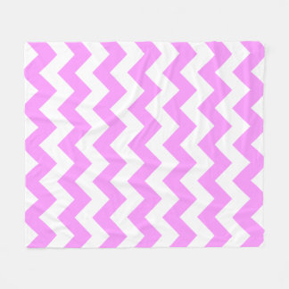 Pink and White Zigzag Fleece Blanket