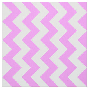 Pink and White Zigzag Geometric Fabric