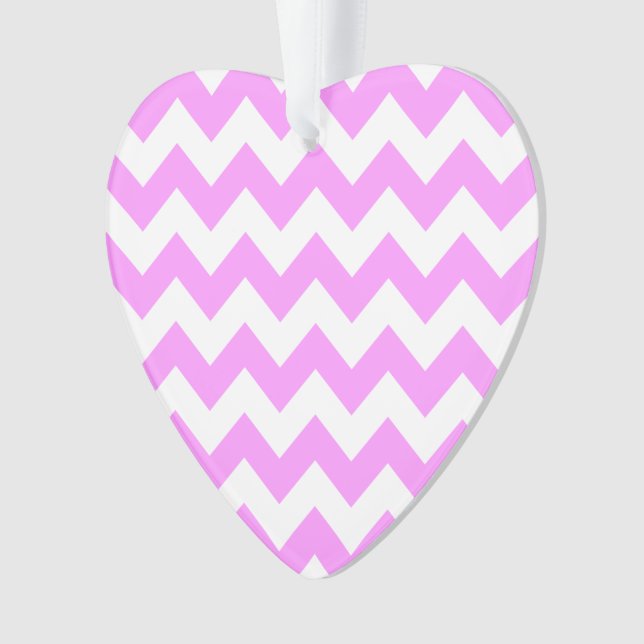 Pink and White Zigzag Ornament (Front)