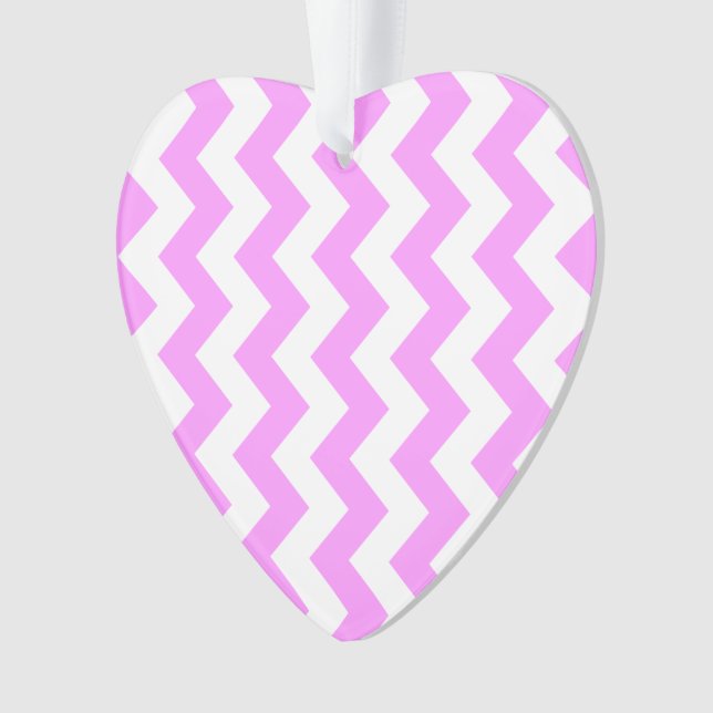 Pink and White Zigzag Ornament (Front)