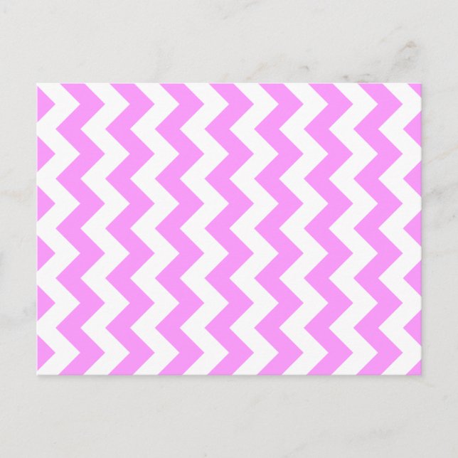 Pink and White Zigzag Postcard (Front)