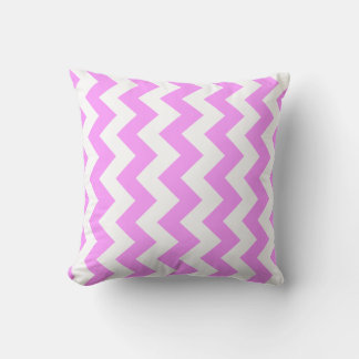 Pink and White Zigzag Throw Pillow