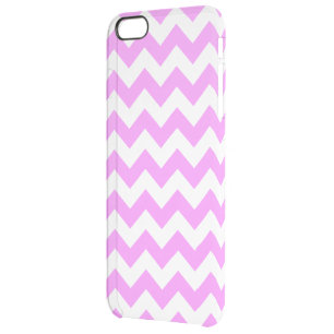Pink and White Zigzag Clear iPhone 6 Plus Case