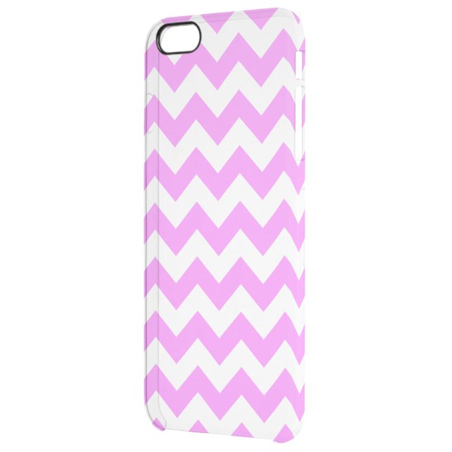 Pink and White Zigzag Uncommon iPhone Case (Back Left)