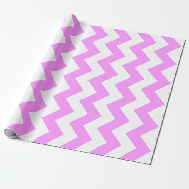 Pink and White Zigzag Wrapping Paper (Unrolled)