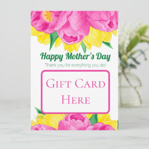 Pink and Yelllow Mother's Day Gift Card Holder