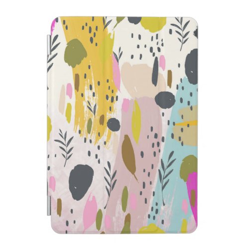 Pink And Yellow Abstract Art Trendy Modern Pattern iPad Mini Cover