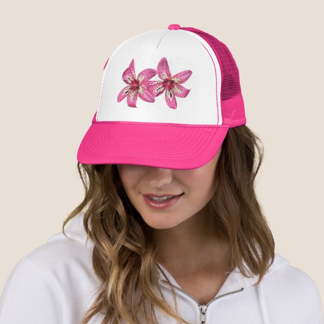 Pink and Yellow Asiatic Lilies Hat