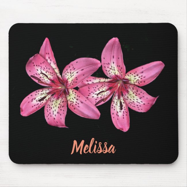 Pink and Yellow Asiatic Lilies Mousepad