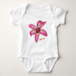 Pink And Yellow Asiatic Lily Baby Bodysuit at Zazzle