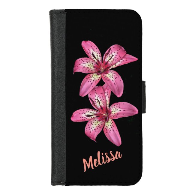 Pink and Yellow Asiatic Lily iPhone Wallet Case