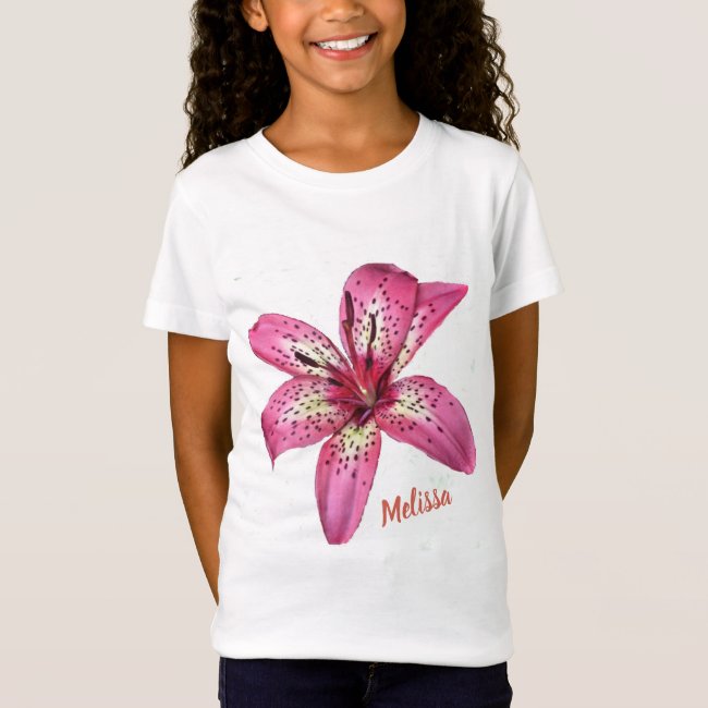 Pink and Yellow Asiatic Lily Kids Shirt