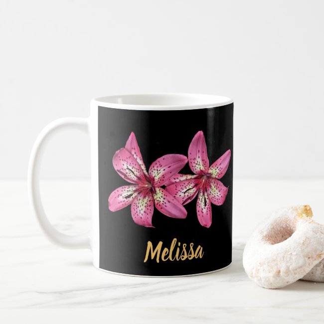 Pink and Yellow Asiatic Lily Mug