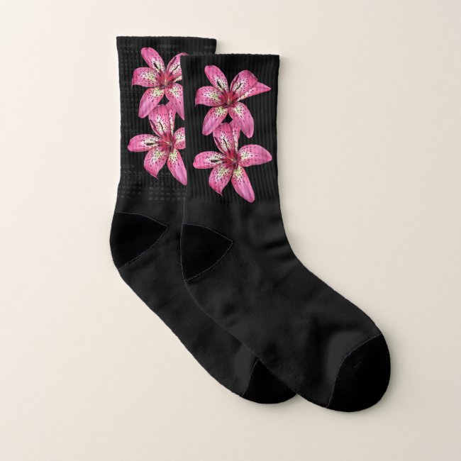 Pink and Yellow Asiatic Lily Socks