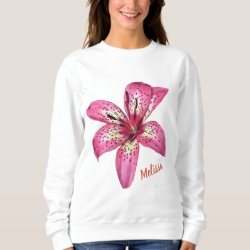 Pink and Yellow Asiatic Lily Sweatshirt