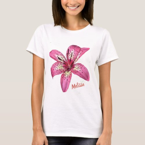 Pink and Yellow Asiatic Lily T_Shirt