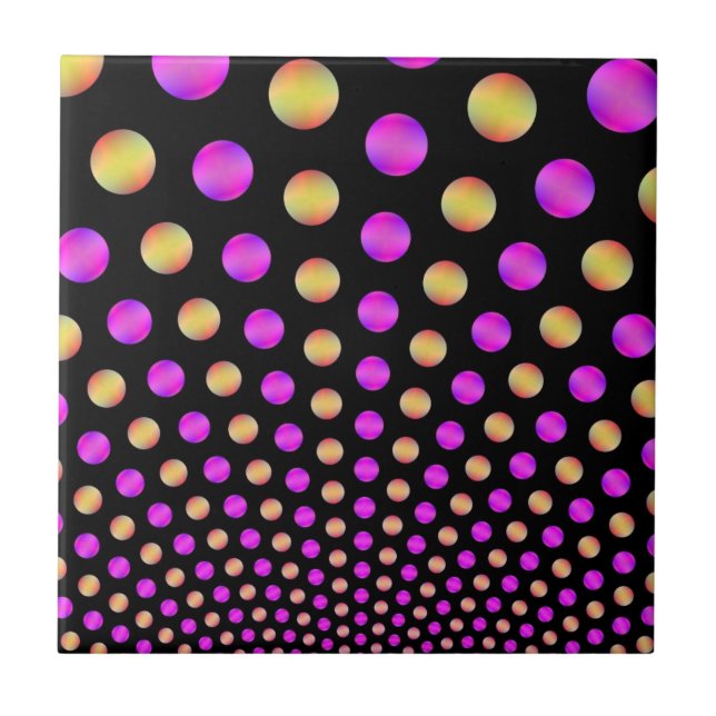 Pink and Yellow Balls on Black  tile (Front)