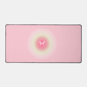 Pink and Yellow Beautiful Butterfly Desk Mat